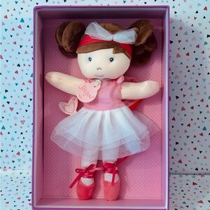 JoLiJou Paris Les Tutus‎ Doudou Plush Doll Little Tutu Brown Hair Ballerina NEW